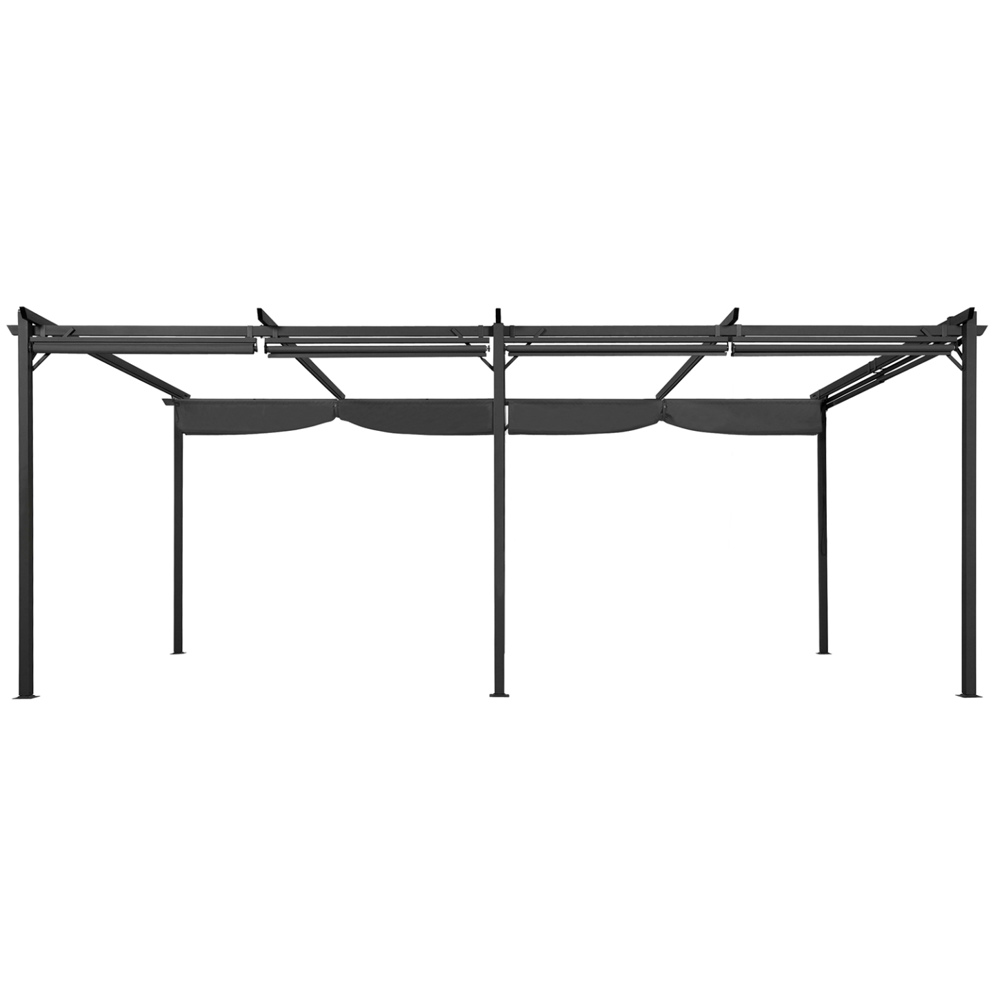 Pergola édition spéciale toit rétractable 3x6 M et 6 stores gris anthracite - Image 4
