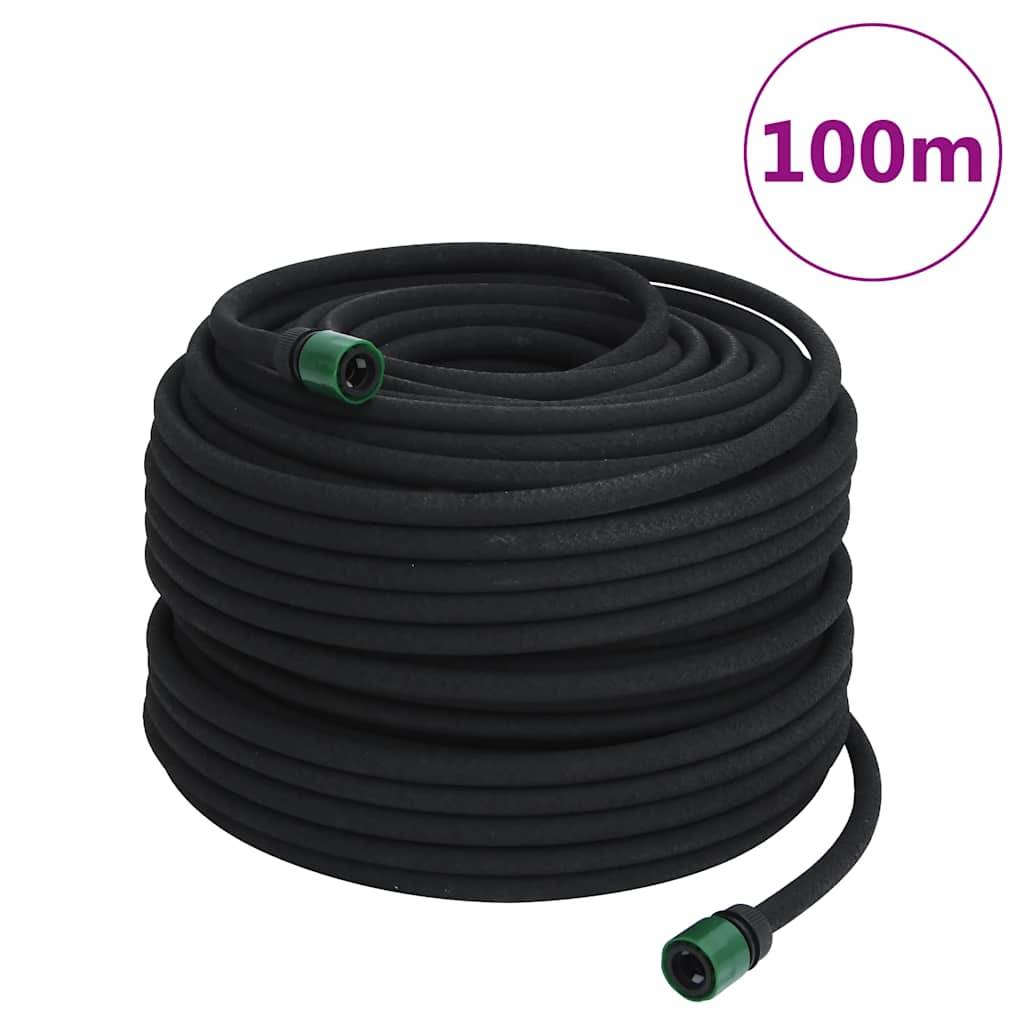 Vidaxl - Tuyau d'arrosage de jardin noir 0,6" 100 m caoutchouc vidaXL 155875 - Image 1