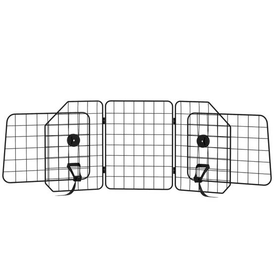 Grille de séparation chien voiture extensible 93-150 x 5 x 42 cm acier noir - PANGIVO - Image 1