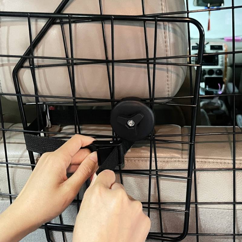 Grille de séparation chien voiture extensible 93-150 x 5 x 42 cm acier noir - PANGIVO - Image 8