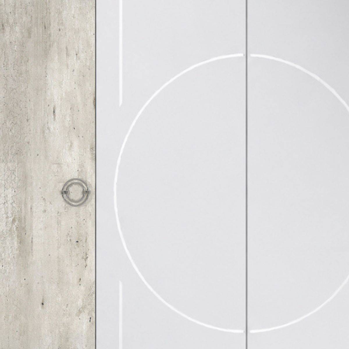 ALTOBUY - Armoire 4 portes avec miroir aspect béton et blanche - CHAYANE - Image 3
