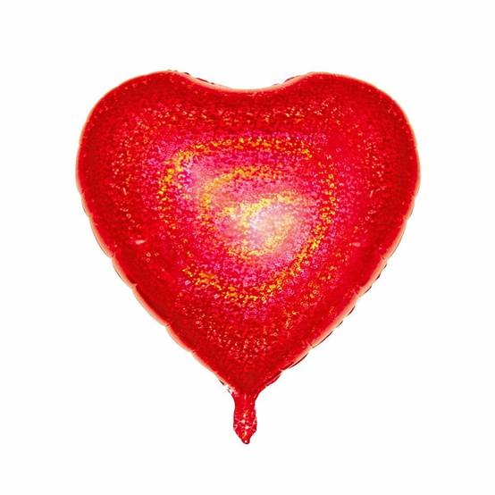 Ballon Gonflable Métallisé "Cœur" 38cm Rouge - Image 1