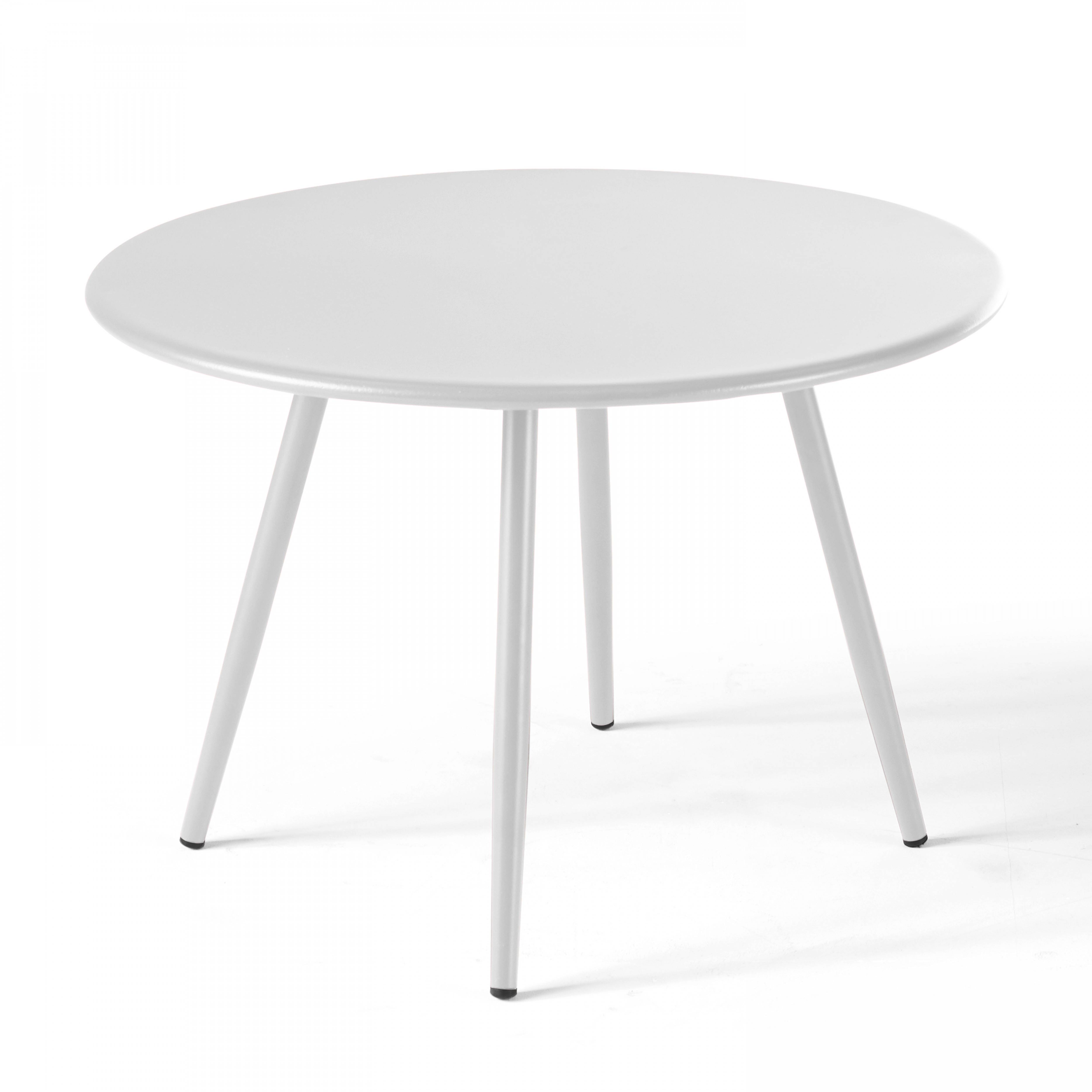 Oviala - Table basse de jardin ronde en métal blanc 50 cm Palavas - Oviala - Image 1