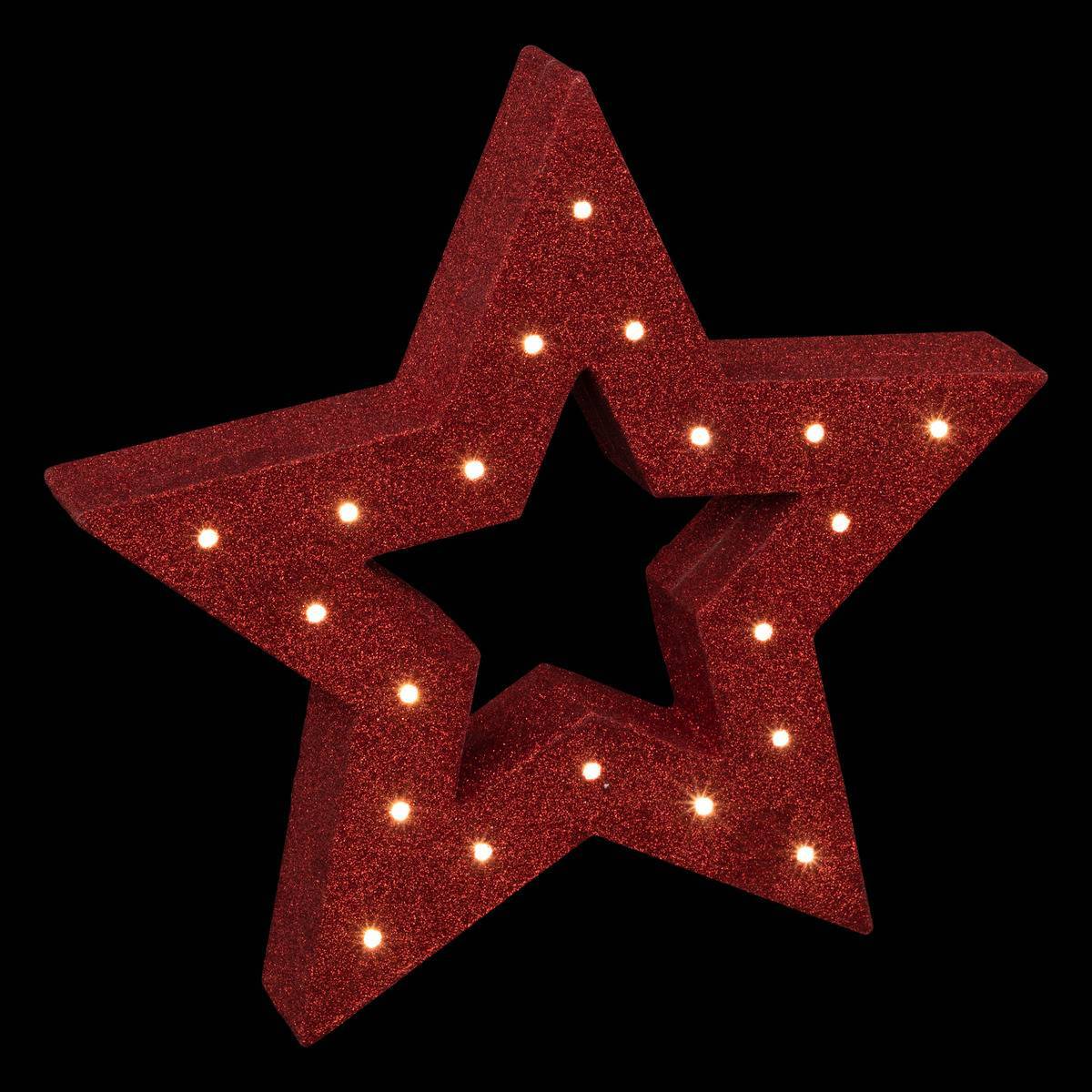 Fééric Lights & Christmas - Décoration lumineuse étoile H28cm 20 LED blanc chaud à piles FEERIC LIGHTS & CHRISTMAS - Image 2
