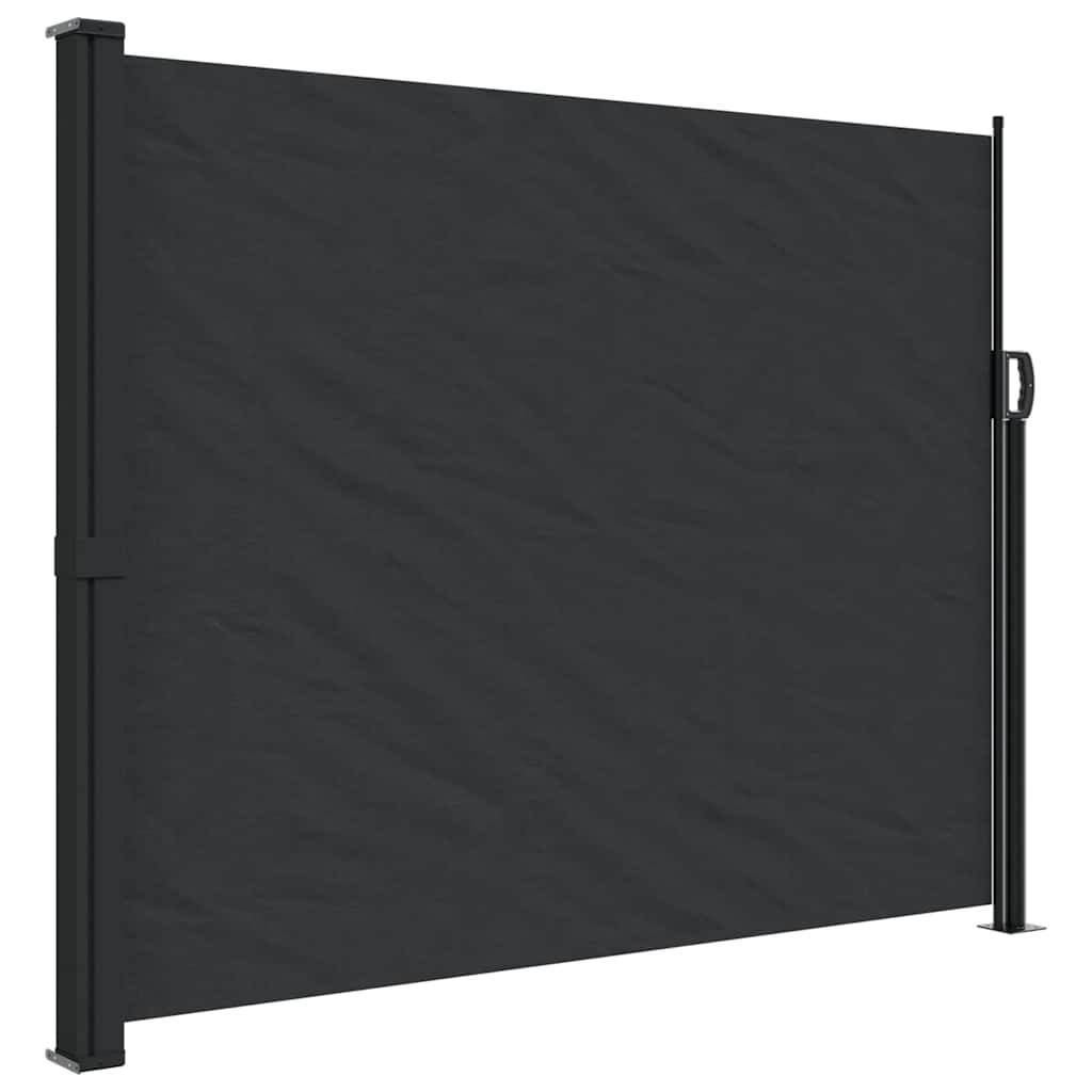 Auvent latéral rétractable polyester et acier noir 500 x 160 cm - PANGIVO - Image 2