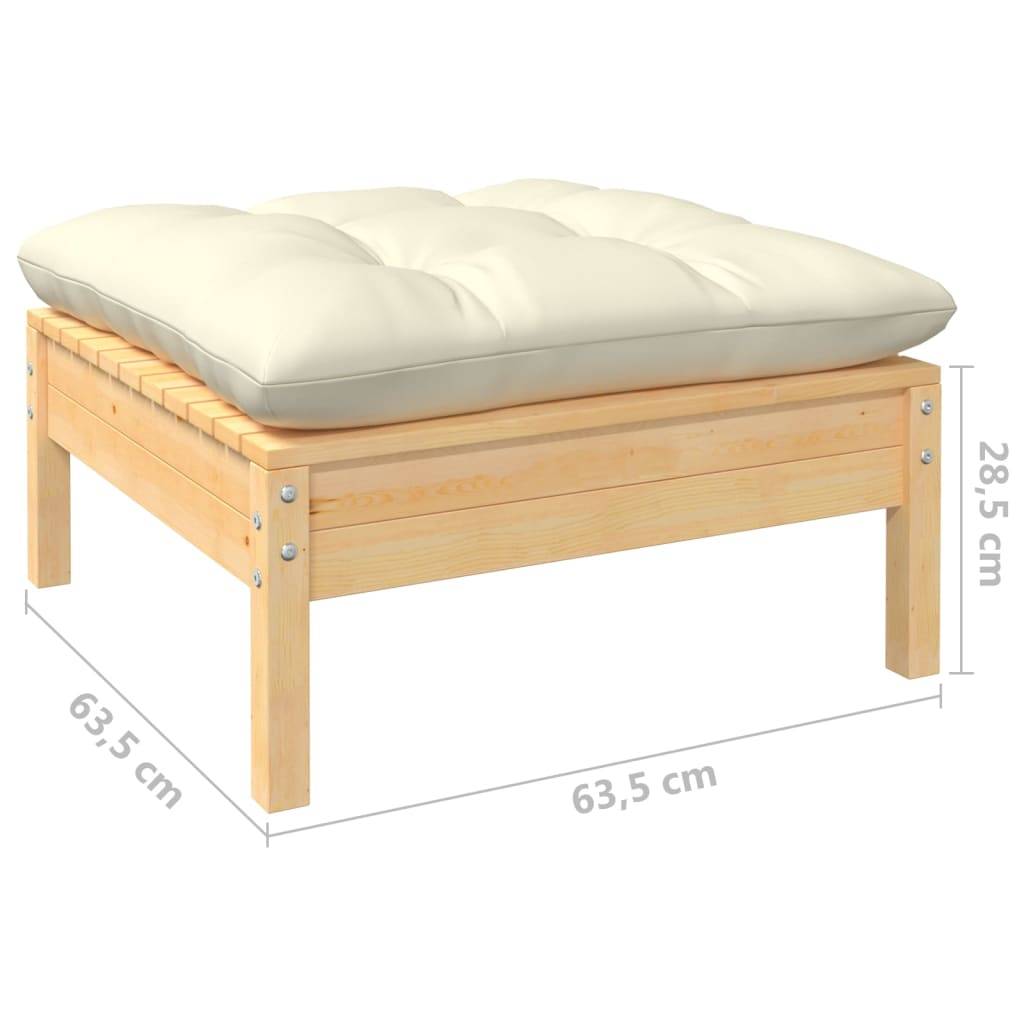 Prolenta Premium - Salon complet 1 places bois de pin et tissu (100 % polyester) crème 63,5 x 63,5 x 62,5 cm - Prolen - Image 8