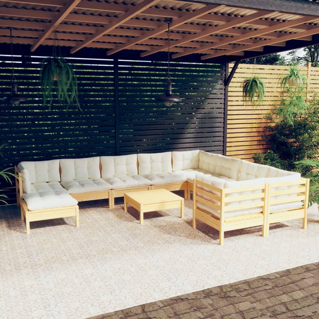 Prolenta Premium - Salon complet 1 places bois de pin et tissu (100 % polyester) crème 63,5 x 63,5 x 62,5 cm - Prolen - Image 2