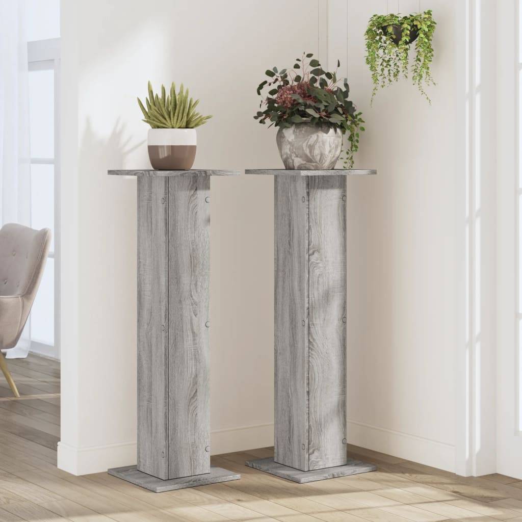 Vidaxl - Supports pour plantes 2 pcs sonoma gris bois d'ingénierie vidaXL 3307878 - Image 4