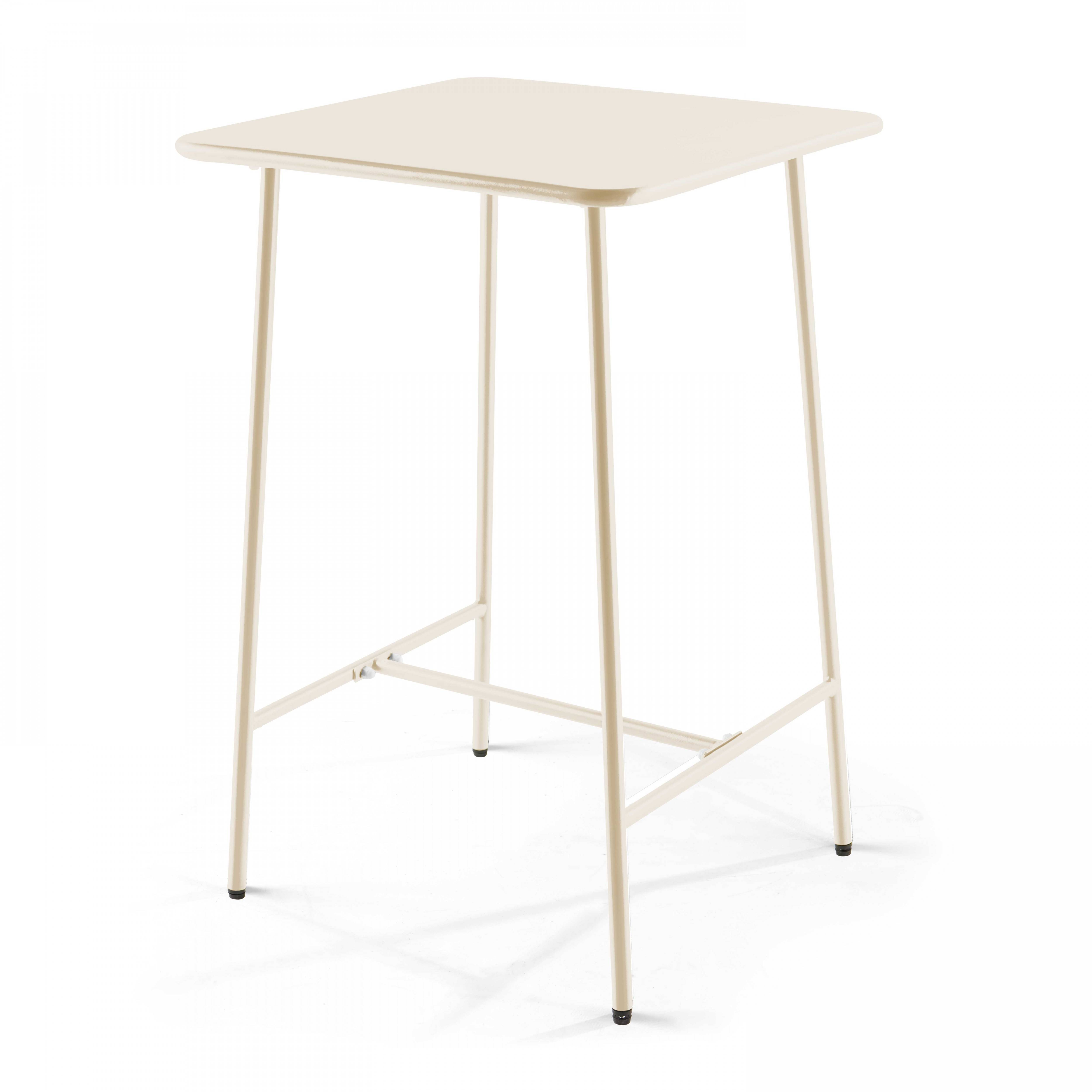 Oviala - Ensemble table de bar et 4 chaises hautes en métal ivoire Palavas - Oviala - Image 6