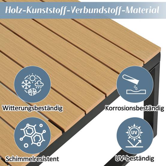 Salon de jardin modulable en acier terrasse dossier inclinable gris et noir - ComfortXL Outdoor Living - Image 6
