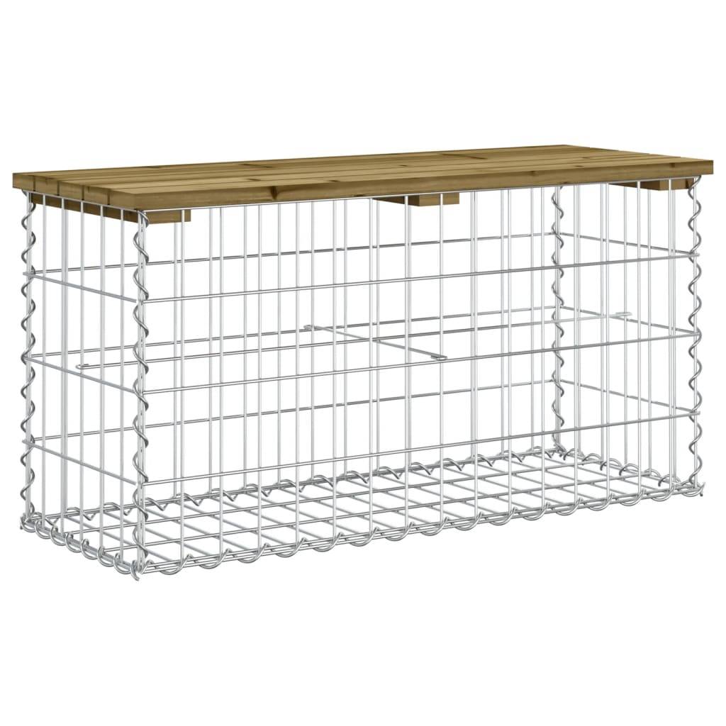 Maison Chic - Banc de jardin - Banc d'extérieur - Banquette design gabion 83x31,5x42 cm bois de pin imprégné - Image 5