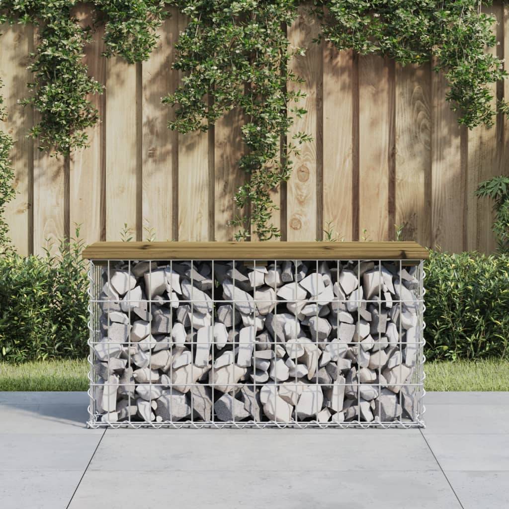 Maison Chic - Banc de jardin - Banc d'extérieur - Banquette design gabion 83x31,5x42 cm bois de pin imprégné - Image 2