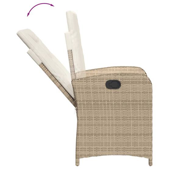 ComfortXL - Fauteuil Relax de Jardin Inclinable Résine Tressée Dossier Réglable pour Terrasse Sieste Beige – ComfortXL Outdoor Living - Image 7