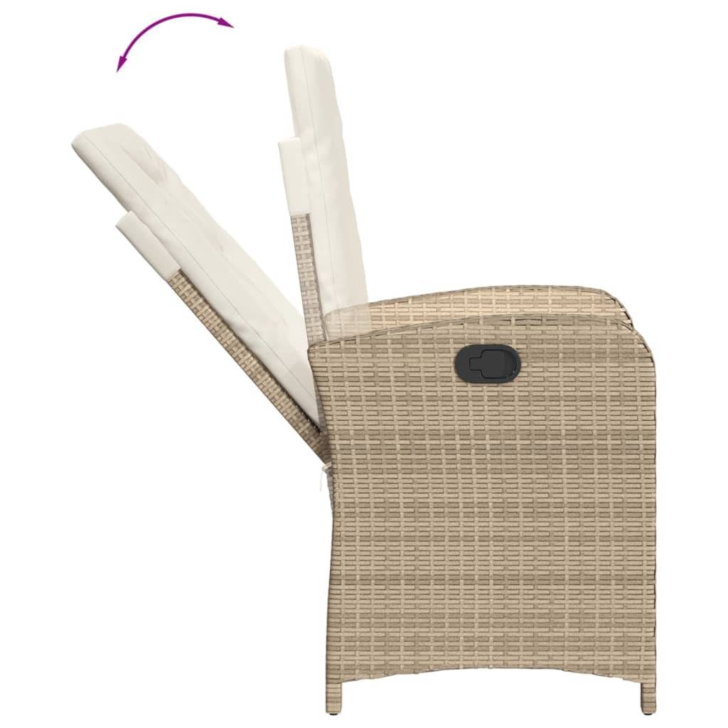 ComfortXL - Fauteuil Relax de Jardin Inclinable Résine Tressée Dossier Réglable pour Terrasse Sieste Beige – ComfortXL Outdoor Living - Image 7