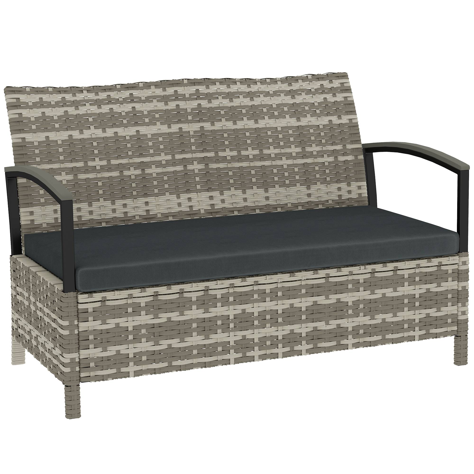 Banc de jardin coffre résine tressée gris foncé 123 x 70 x 82 cm - PANGIVO