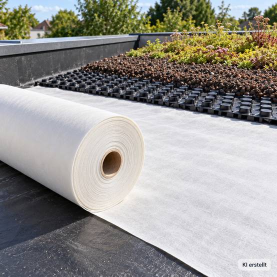 Aquagart - 25 m² Aquagart Géotextile de protection et drainage 300 g/m², polyester, largeur 1 m, épaisseur env. 1,3 mm, GRK 3 - Image 6