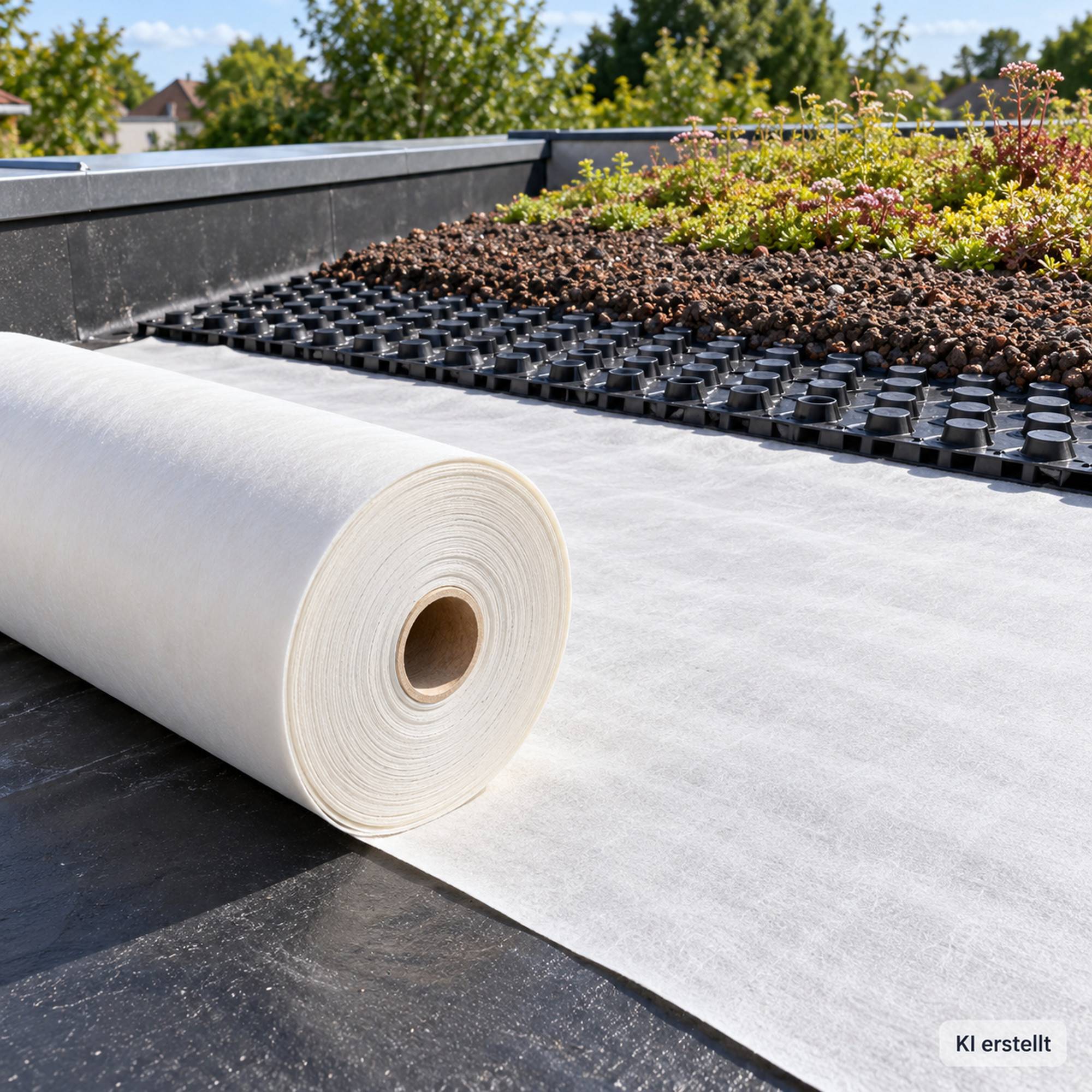 Aquagart - 25 m² Aquagart Géotextile de protection et drainage 300 g/m², polyester, largeur 1 m, épaisseur env. 1,3 mm, GRK 3 - Image 6