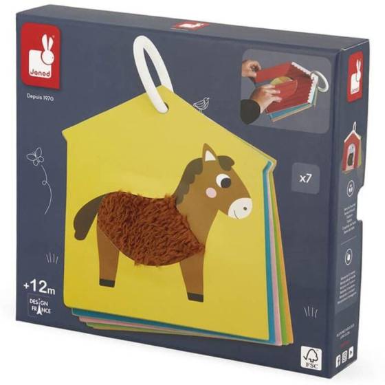 Janod - 7 cartes tactiles - Les animaux de la ferme Multicolore - Image 1