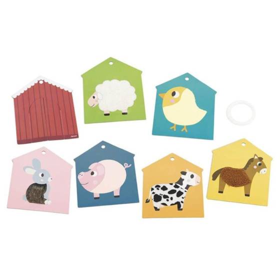 Janod - 7 cartes tactiles - Les animaux de la ferme Multicolore - Image 6
