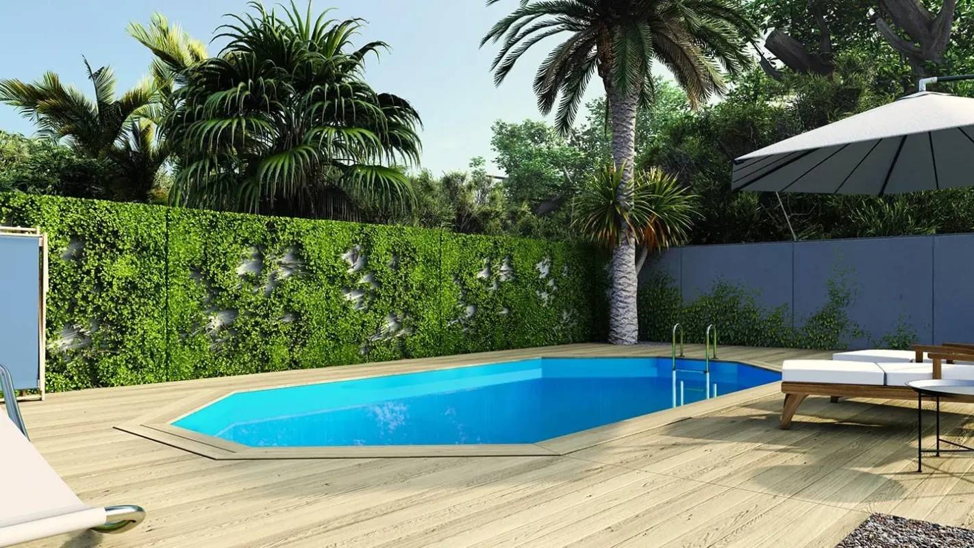 Altanka - Piscine en bois 7,57x4,07 - H.1,31 m fixations à sceller - BAS745OSPI+SZA - Image 2