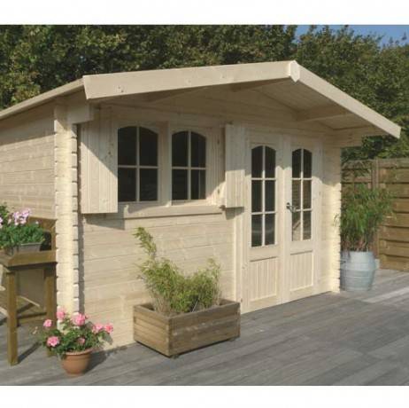 Abri de jardin Tignes en bois 14,25 m², Toiture Shingle rouge, Plancher Non - Image 1