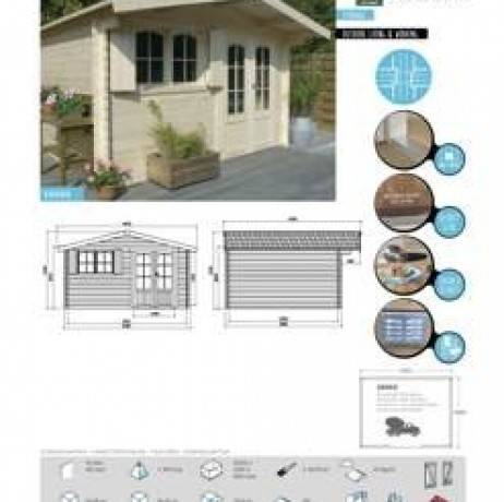 Abri de jardin Tignes en bois 14,25 m², Toiture Shingle rouge, Plancher Non - Image 5