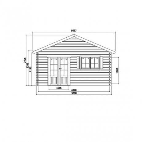 Abri de jardin Tignes en bois 14,25 m², Toiture Shingle rouge, Plancher Non - Image 3