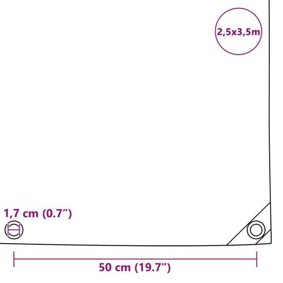 Bâche Multiusage PVC 650g/m² avec Œillets Imperméable pour Jardin Toiture Vert 2,5x3,5 m – ComfortXL Outdoor Living - Image 6