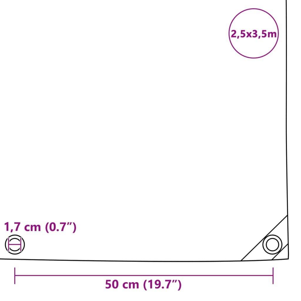 Bâche Multiusage PVC 650g/m² avec Œillets Imperméable pour Jardin Toiture Vert 2,5x3,5 m – ComfortXL Outdoor Living - Image 6