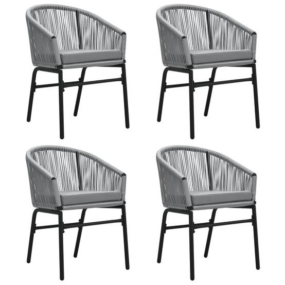 Salon de Jardin 4P 140cm Rotin PVC avec Coussins Gris – ComfortXL Outdoor Living - Image 3