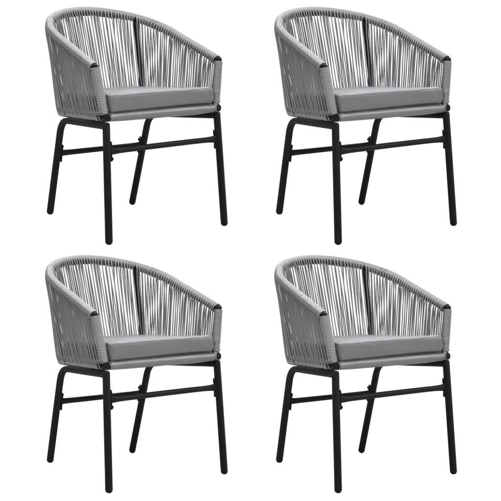 Salon de Jardin 4P 140cm Rotin PVC avec Coussins Gris – ComfortXL Outdoor Living - Image 3