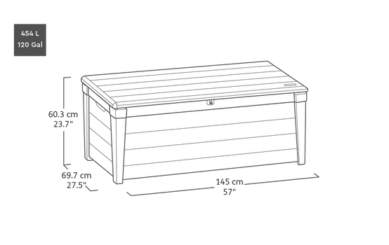 Keter - Coffre de rangement Marron Brightwood 454L - KETER - Image 4