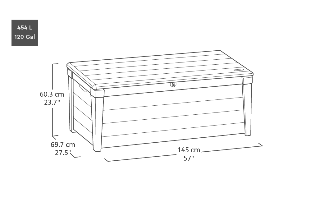 Keter - Coffre de rangement Marron Brightwood 454L - KETER - Image 4