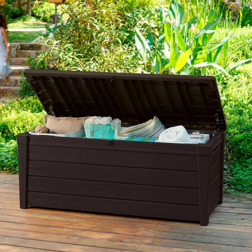 Keter - Coffre de rangement Marron Brightwood 454L - KETER - Image 6