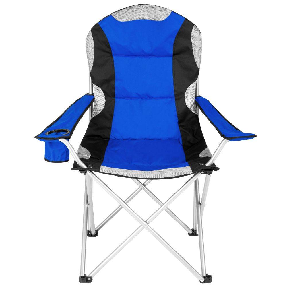 Helloshop26 - Lot de 2 chaises pliantes camping jardin avec rembourrage bleu - Image 4