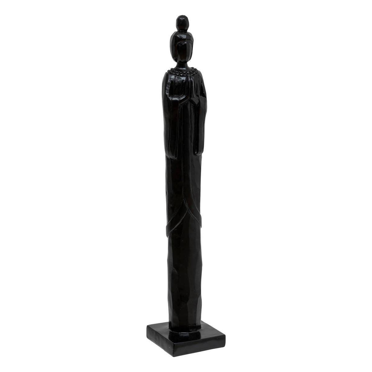 Objet déco Statuette Femme en résine Noir mat finement sculptée H 58 cm - Image 1