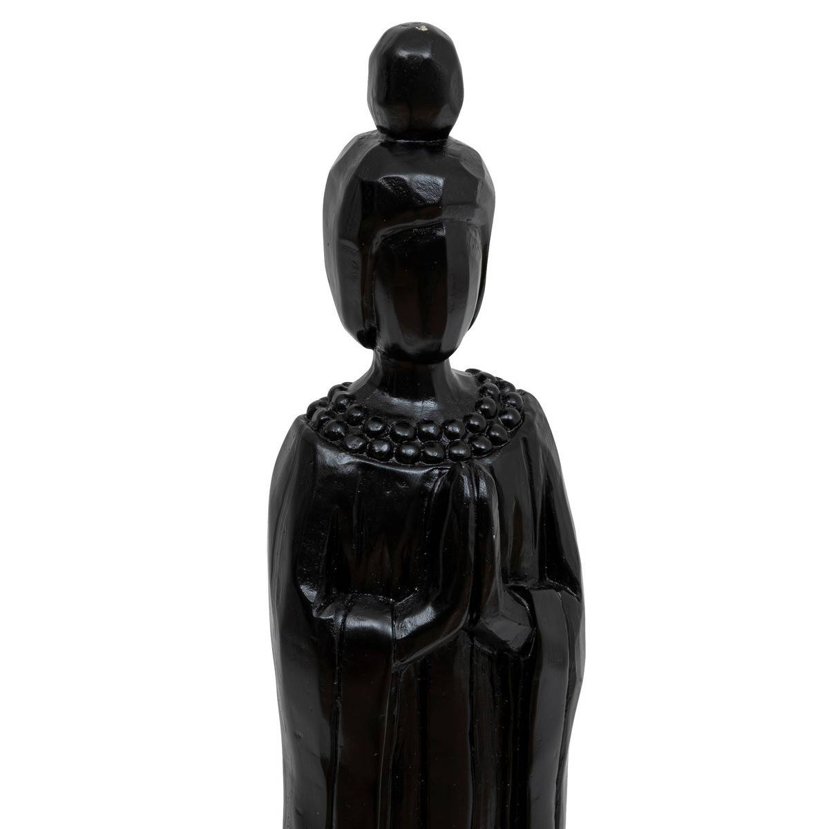Objet déco Statuette Femme en résine Noir mat finement sculptée H 58 cm - Image 2