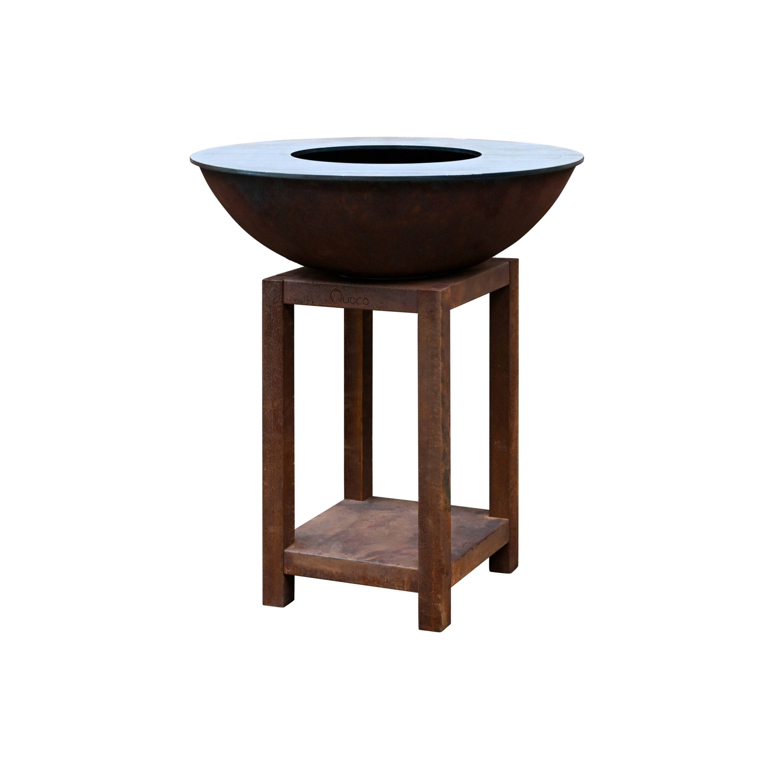 Brasero Piatto Montabile Medium Corten diam84 + Grille + Spatule + Housse - Image 1