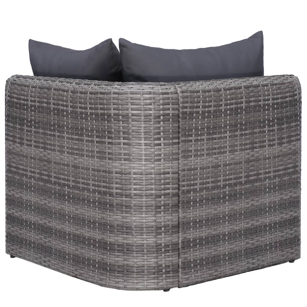 Helloshop26 - Salon de jardin meuble d'extérieur ensemble de mobilier 8 pièces avec coussins résine tressée gris - Image 5