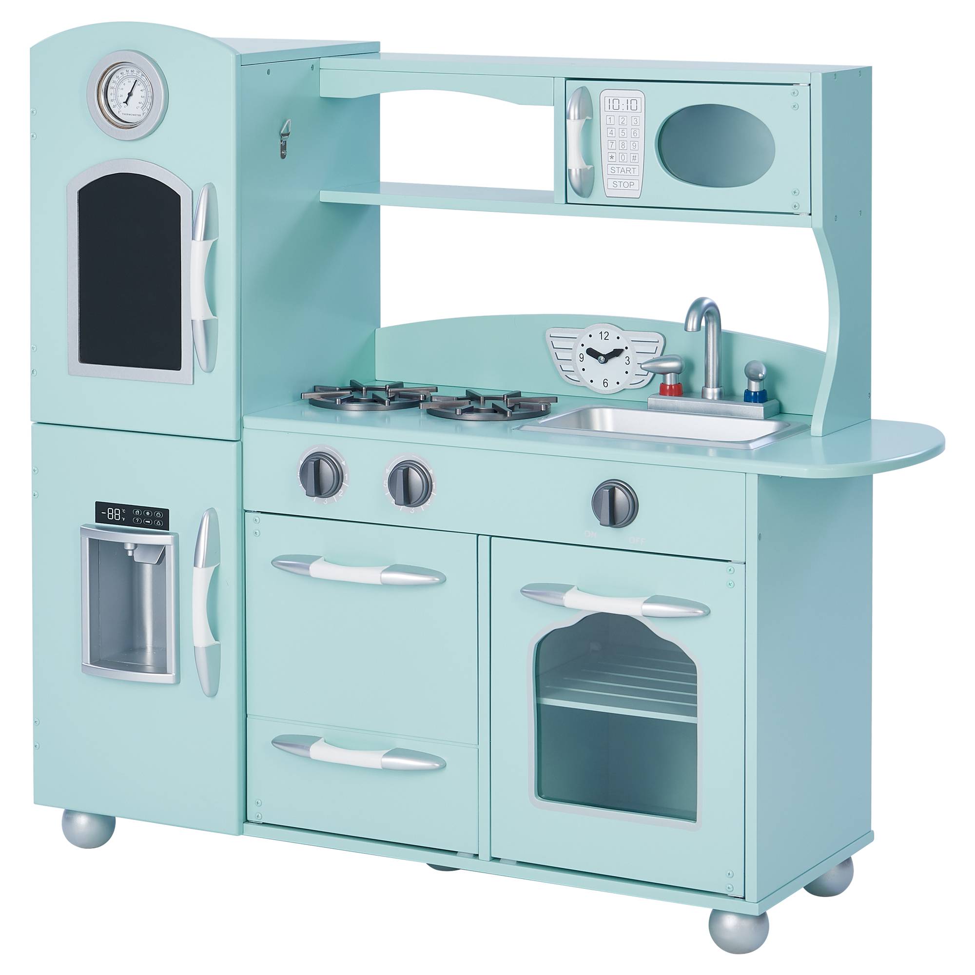 Cuisine en bois pour enfants 93.3cm, Vert Teamson Kids - Image 1