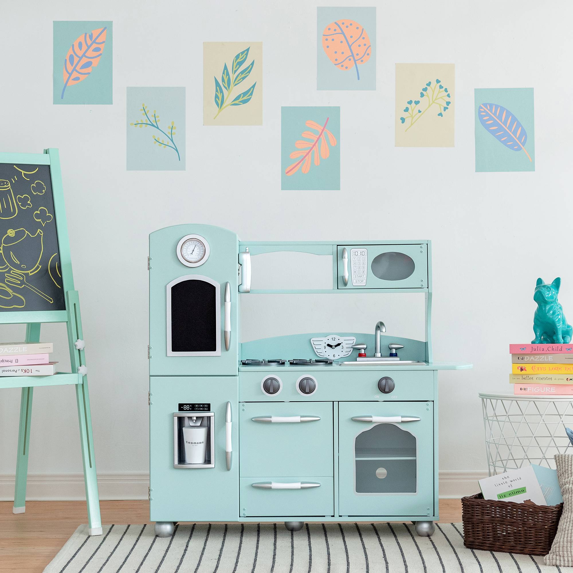 Cuisine en bois pour enfants 93.3cm, Vert Teamson Kids - Image 5