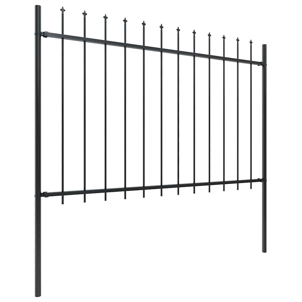 PANGIVO - Clôture de jardin acier noir 714,5 x 120 cm avec dessus en forme de lance - PANGIVO - Image 2