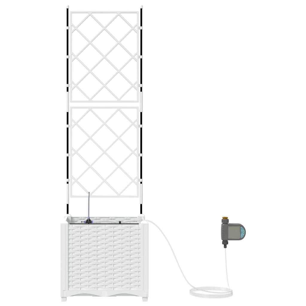 Cache-pot | Bac à fleurs de jardin Blanc 40 x 40 x 142 cm Acier - Image 6