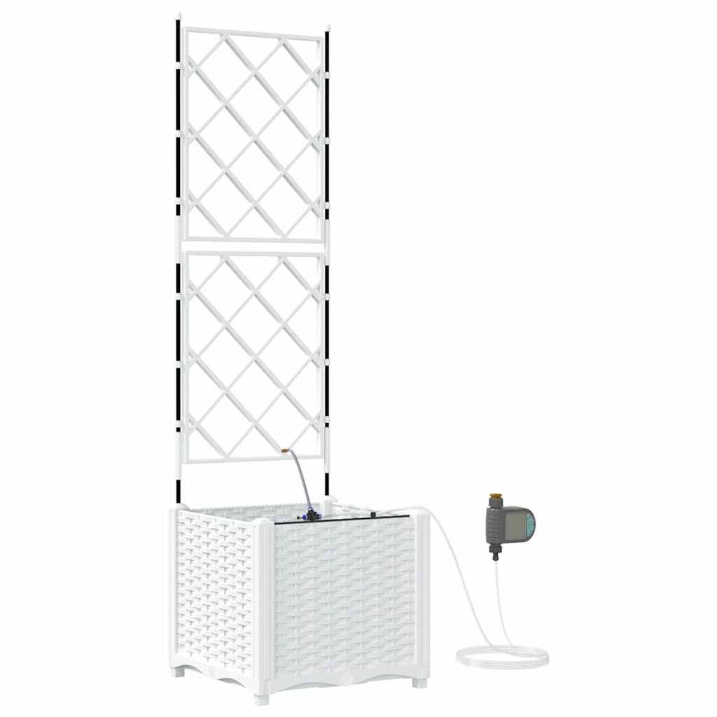 Cache-pot | Bac à fleurs de jardin Blanc 40 x 40 x 142 cm Acier - Image 1