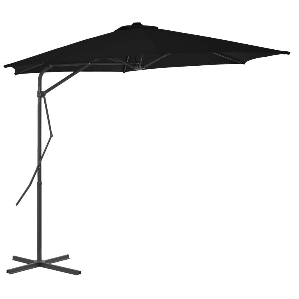Helloshop26 - Parasol d'extérieur avec mât en acier 300 x 230 cm noir - Image 2