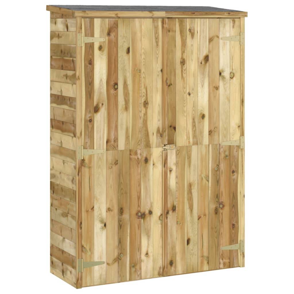 Helloshop26 - Abri de jardin cabane cabanon maison de stockage remise extérieur hangar outils robuste 123 x 45 x 171 cm Bois de pin imprégné marron - Image 1