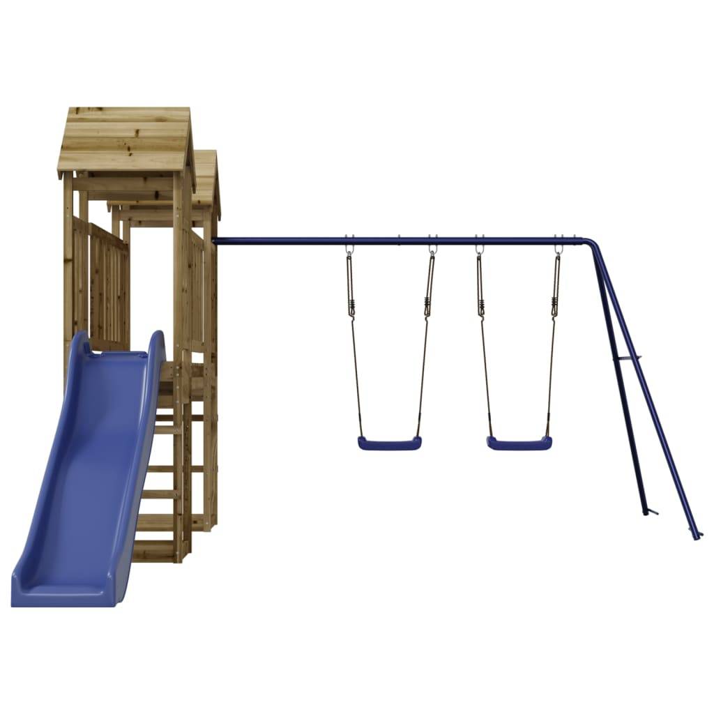 Helloshop26 - Aire de jeux d'extérieur balançoires toboggan portiques robuste jeux jardin 308 x 461 x 207 cm bois de pin imprégné - Image 3