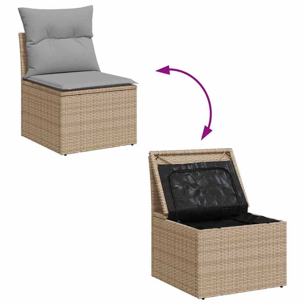 ComfortXL - Salon de jardin modulable 7 pcs Poly rotin avec table et coffres de rangement Beige – ComfortXL Outdoor Living - Image 5