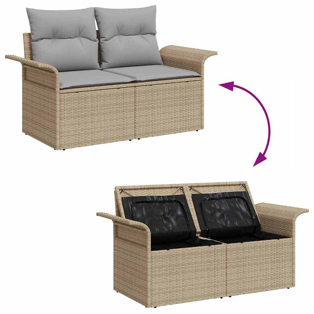 ComfortXL - Salon de jardin modulable 7 pcs Poly rotin avec table et coffres de rangement Beige – ComfortXL Outdoor Living - Image 4