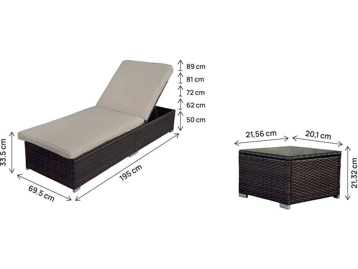 Habitat Et Jardin - Lot De 2 Bains De Soleil En Résine Tressée Avec Coussins Et Table Basse "alice" - Ecru -habitat Et Jardin - Image 4